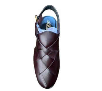 Cross Leather (deep maroon) Peshawari Chappal