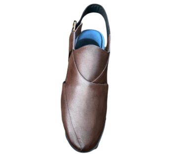 Nero Shape Cross Leather (umber brown) Peshawari Chappal