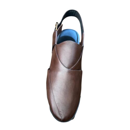 Nero Shape Cross Leather (umber brown) Peshawari Chappal